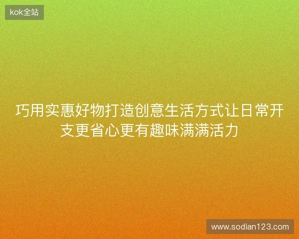 巧用实惠好物打造创意生活方式让日常开支更省心更有趣味满满活力 巧用实惠好物打造创意生活方式让日常开支更省心更有趣味满满活力
