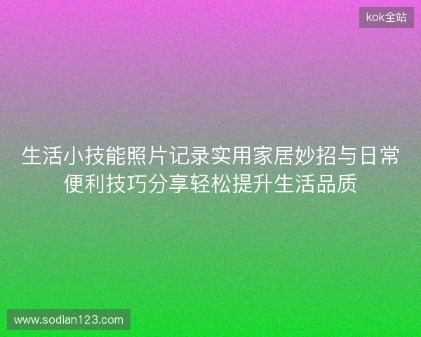 生活小技能照片记录实用家居妙招与日常便利技巧分享轻松提升生活品质 生活小技能照片记录实用家居妙招与日常便利技巧分享轻松提升生活品质